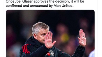 Fabrizio Romano yang dikenal akurat bocorannya telah mengabarkan bahwa direksi MU positif akan memecat Ole. Sudah terkonfirmasi, tulisnya. Foto: Twitter