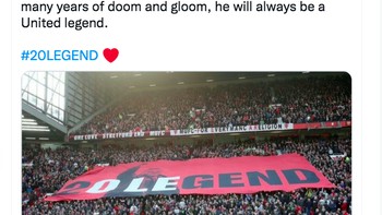 Ole membuat saya kembali senang menyaksikan MU, dia akan selalu menjadi legenda United, tulis suporter ini. Foto: Twitter