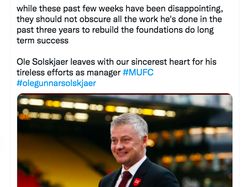 MU Pecat Ole Gunnar Solksjaer, Netizen Berterima Kasih