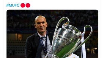Netizen ini agak halu dengan menyatakan Zidane sudah resmi menjadi pelatih MU. Foto: Twitter