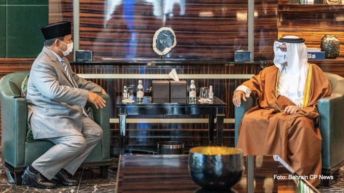 Menteri Pertahanan Prabowo Subianto bertemu dengan Putra Mahkota Bahrain Pangeran Salman bin Hamad Al Khalifa. (Foto: dok Kemhan)