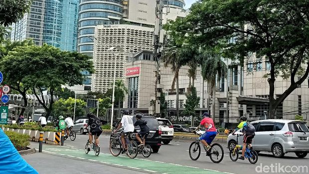 Pesepeda di Sudirman-Thamrin (Karin Nur Secha/detikcom)