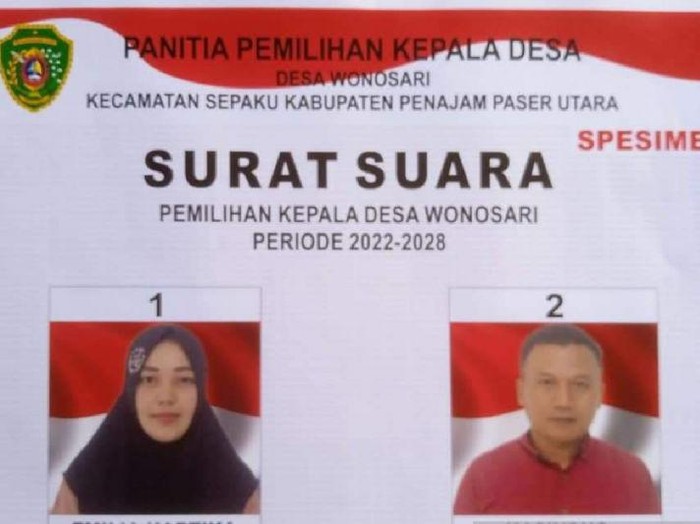 Suami istri bersaing di pilkades Wonosari, Kabupaten PPU, Kalimantan Timur (Antara Foto)