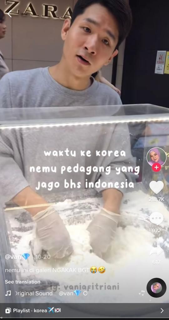 Wah! Penjual Gulali di Korea Ini Lancar Ngomong Indonesia