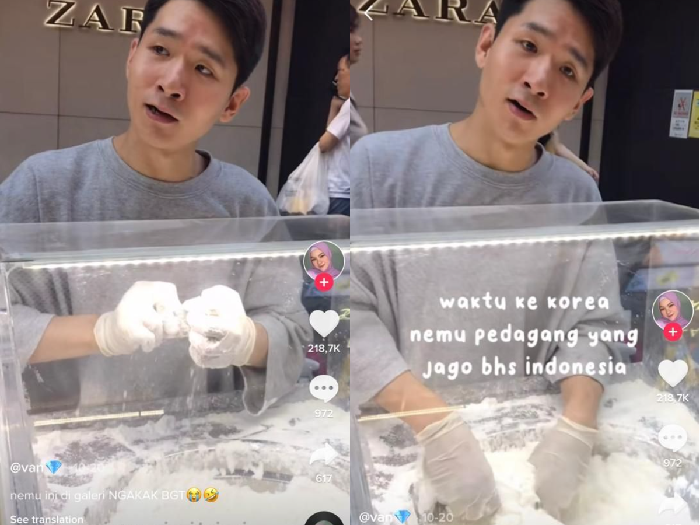 Penjual gulali di Korea bisa ngomong Indonesia Wah! Penjual Gulali di Korea Ini Lancar Ngomong Indonesia