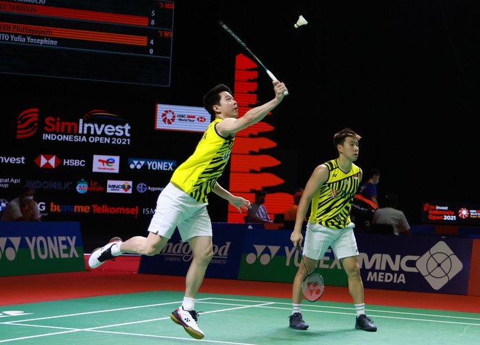 Kevin Sanjaya Sukamuljo/Marcus Fernaldi Gideon di Indonesia Masters 2021.