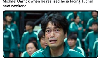 Carrick digambarkan gemetar karena minggu depan akan menghadapi Chelsea yang dilatih Tuchel. Foto: Twitter