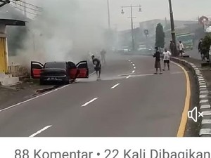Viral Mobil Meledak-Terbakar di Jalan Yogya-Solo, Begini Faktanya
