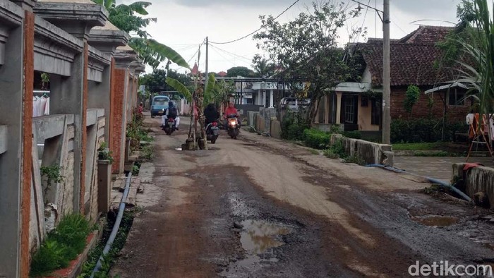 Jalan antar desa di usun Plosokerep, Desa Dengkol, Kecamatan Singosari, Kabupaten Malang, rusak parah. Warga menanam pohon pisa di jalan tersebut sebagai bentuk protes.