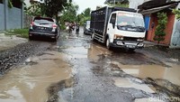 Kerusakan juga terpantau di Jalan Wonosari-Karangdowo, Desa Kingkang.
