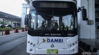 Peluncuran bus listrik Damri merupakan hasil kerja sama antara PT Energi Makmur Buana dengan merek Edison Motors dan PT Sokonindo Automobile dengan merek mikro-bus DFSK.
