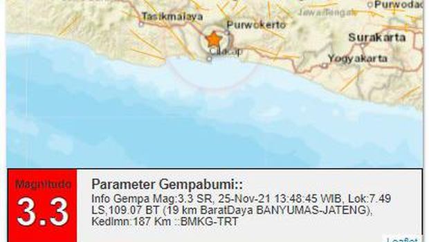 Gempa Banyumas, Kamis (25/11/2021).