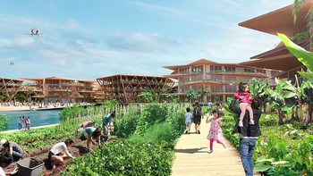 Belum diinformasikan berapa besar kota terapung ini, namun diestimasi dapat mengakomodasi sampai 10 ribu warga. Belum diketahui pula apakah sistemnya jual atau sewa. Foto: Daily Mail