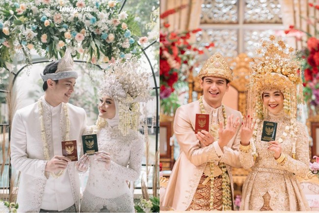 Untuk acara pernikahannya sendiri, Dinda dan Rey memilih lokasi outdoor, tepatnya di Vila Azila di kawasan Cipayung, Jakarta Timur. Sedangkan Ricis dan Ryan memilih lokasi indoor, tepatnya di Hotel Intercontinental, Pondok Indah Jakarta Selatan. Foto: Instagram