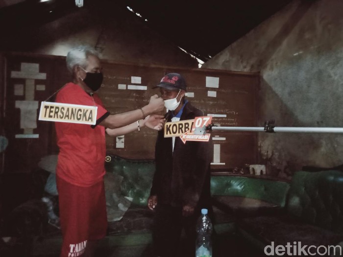 Rekontruksi duel maut di Klaten, Kamis (25/11/2021).