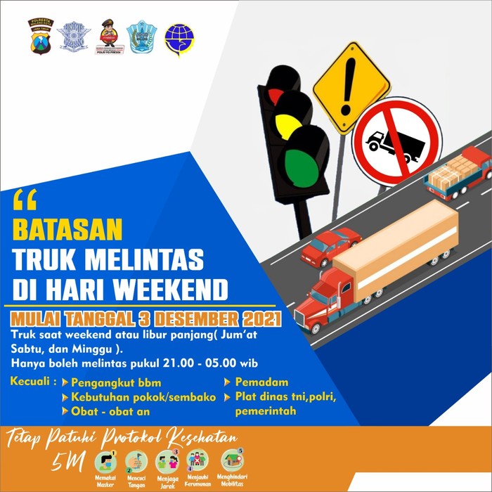 Weekend dan Hari Libur Truk Dilarang Melintas di Malang