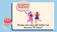 Diingat ya, umur Lusi setengah dari usia Lisa yang 6 tahun.