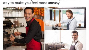 Gaya barista ketika membuat kopi. Foto: Twitter via Boredpanda