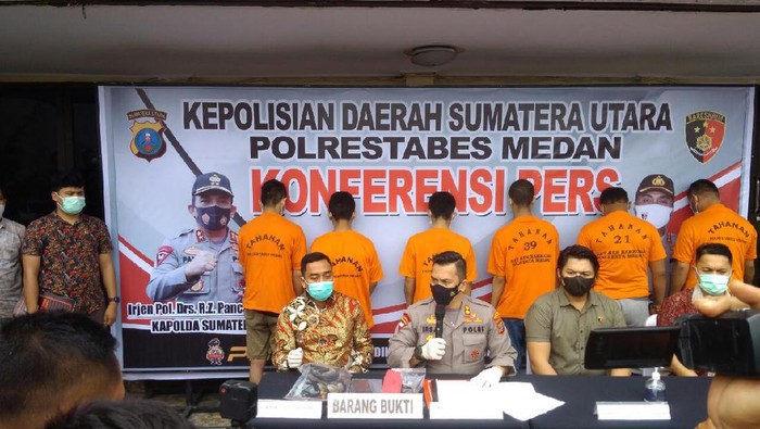 Konferensi pers kasus tahanan tewas dikeroyok di Medan (Datuk-detikcom)
