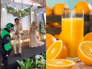 Ngakak! Pria Ini Beri Hadiah Es Jeruk untuk Pengantin di Pelaminan