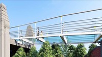 Jembatan gantung kaca tersebut diperkirakan dapat menampung 100 orang sekali masuk. Rencananya, dalam setiap sesi, wisatawan dapat berada di jembatan selama 30-60 menit. F Foto: Dok. Ditjen Bina Marga Kementerian PUPR