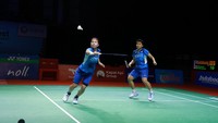 Semifinal Indonesia Open 2021 sektor ganda putri berlangsung di Bali International Convention Center, Sabtu (27/11/2021) sore WIB. Greysia/Apriyani mengalahkan Jongkolphan/Rawinda dengan skor 21-18, 21-14 (Humas PP PBSI)