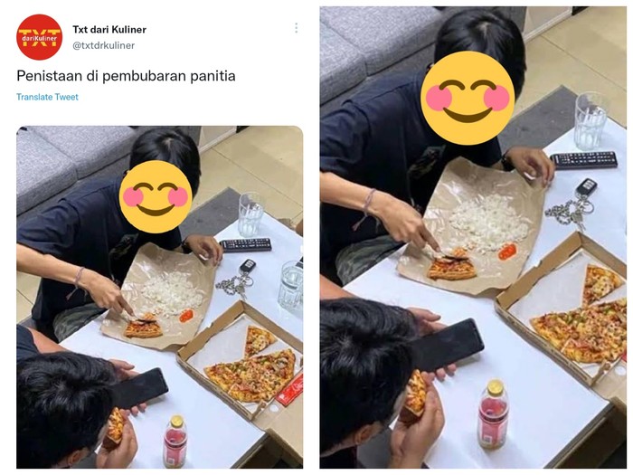 Makan Pizza Pakai Nasi Netizen Ini Makan Pizza Pake Nasi, Sebut Rasanya Enak