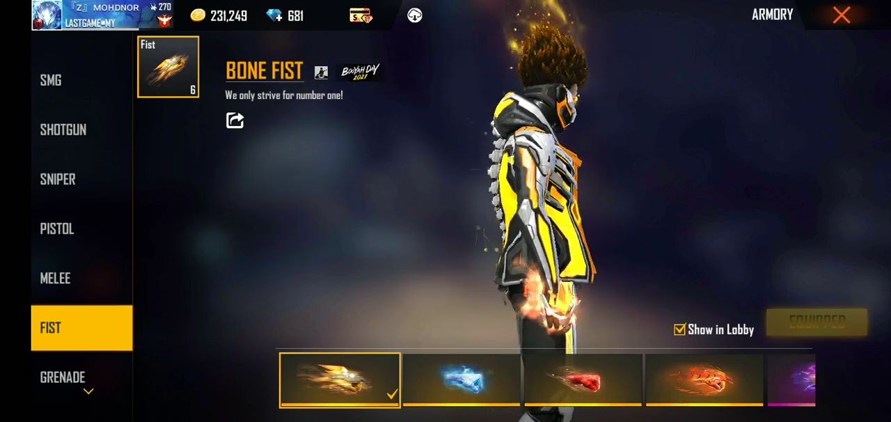 Miliki Skin Super Keren, Bone Fist di Event Spesial Booyah Day 2021!