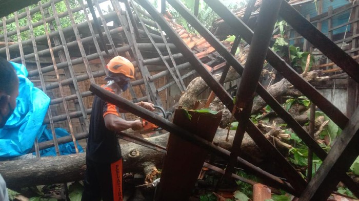 Penampakan dampak hujan deras di Grobogan, Sabtu (27/11/2021)