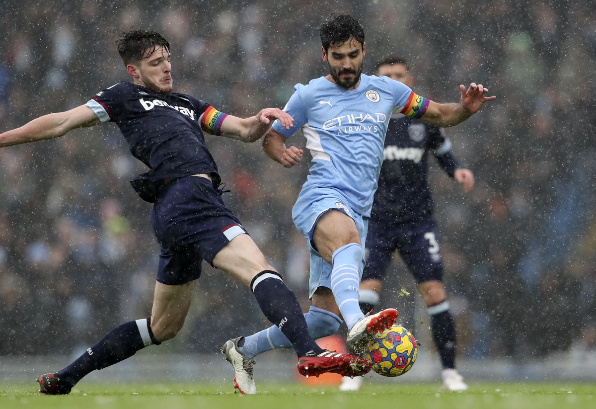 Manchester City mengalahkan West Ham 2-1 di lanjutan Liga Inggris. (Foto: AP/Scott Heppell)