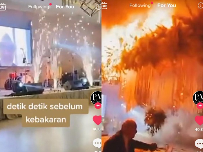 Kisah gedung pernikahan yang kebarakan karena kembang api.