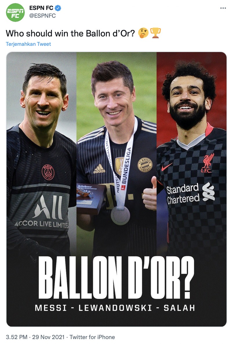 Penghargaan pemain sepakbola pria, Ballon d'Or.
