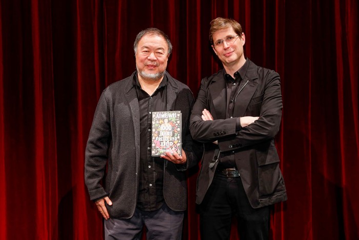 BERLIN, GERMANY - NOVEMBER 25: Ai Weiwei (L) and Daniel Kehlmann attend the book presentation 