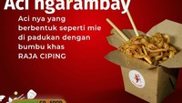 Cirambaty dari Raja Ciping ini berbeda dengan biasanya. Bentuk cirambaynya seperti mie yang kemudian dipadukan dengan bumbu khas dari Raja Ciping sendiri. Foto: Instagram @rajaciping