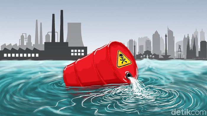 Ilustrasi pencemaran Teluk Jakarta.