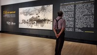 Lukisan-lukisan Guo Peng menggabungkan antara unsur multikultur Asia dan lanskap kehidupan lokal serta modern di kota besar dunia.  Foto: Yun Artified Community Art Center