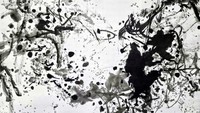 Melalui pameran seni bertajuk Ink Transform, goresan tinta terlihat di lukisan-lukisan Guo Peng yang tampak lebih abstrak.  Foto: Yun Artified Community Art Center