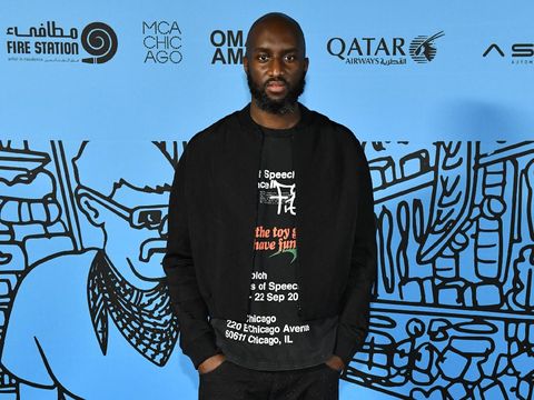 DOHA, QATAR - NOVEMBER 04: Virgil Abloh attends the opening of his exhibition 