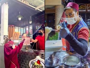 Ngakak! Wanita Ini Balas Menjahili Penjual Es Krim Turki