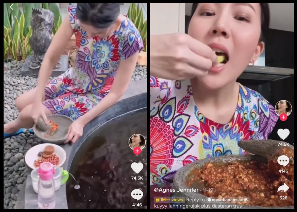 5 Momen Viral Kulineran Agnes Jennifer, Ngerujak hingga Beli Cherry Rp 2 Juta