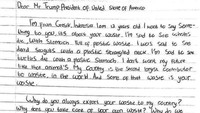 Saat Trump menjabat sebagai Presiden Amerika Serikat, Nina sempat mengirimkan surat padanya. Berdasarkan dari berbagai informasi dari media dan kedua orang tuanya, Nina mengetahui bahwa AS mengekspor sampah ke Indonesia. (Foto: Dok. Pribadi Aeshnina)