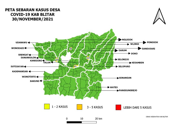 Data covid-19 di kabupaten blitar Selasa (30/11/2021)