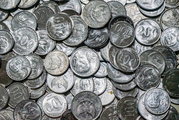 Ilustrasi uang koin, uang logam, uang receh