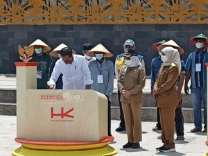 Jokowi juga Resmikan Bendungan Gongseng Bojonegoro Secara Daring
