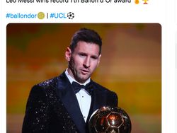 Messi 7 Kali Ballon DOr, Netizen: Sama dengan Nomor Punggung Ronaldo