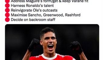 Banyak pekerjaan rumah menunggu di Manchester United. Banyak tuntutan nih! Foto: Twitter