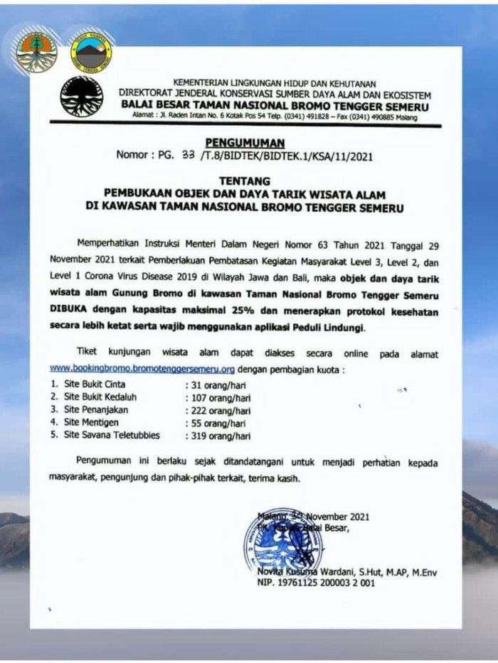 wisata bromo kembali dibuka