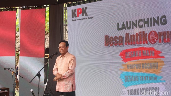 Gubernur DIY Sri Sultan Hamengku Buwono (HB) X saat launching Desa Antikorupsi di Bantul, Rabu (1/12/2021).