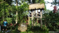Sebuah restoran bernuansa alam Bali, d’Alas Warung memiliki suasana yang begitu teduh. Banyak pemandangan hijau yang memanjakan mata. (Elmy Tasya Khairally/detikcom)