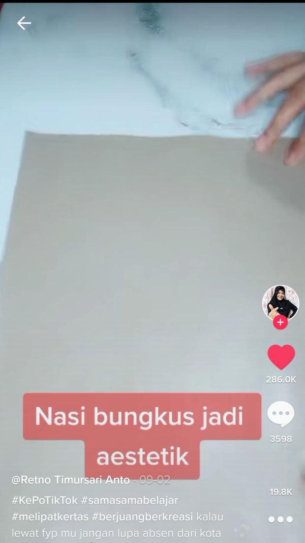 Tutorial Bikin Bungkus Nasi Aestetik, Dilihat Sampai 4,7 Juta Kali
